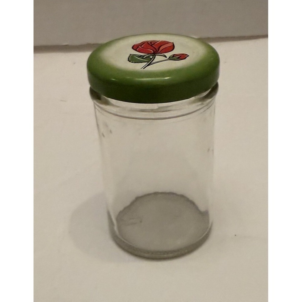 Vintage Hickory Farms Preserves 2.5 oz Ball Jar with Floral Lid - Picture 3 of 4